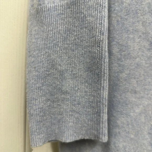 Garnet Hill Essential Cashmere Cropped Sweater Clearwater Heather Large - Picture 5 of 13
